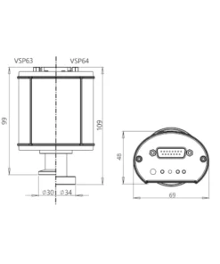 Dimensioni vacuometro Thyracont VSP