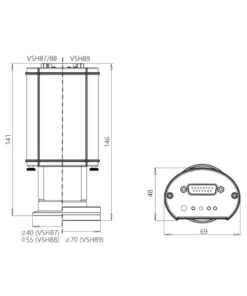 Disegno dimensioni Vacuometro Thyracont VSH